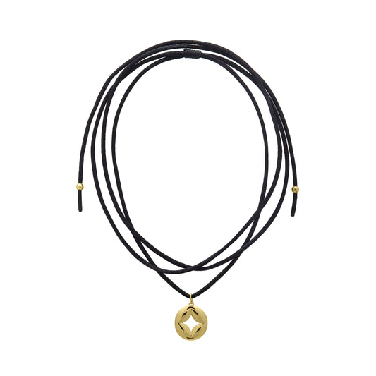 Bling satin cord necklace